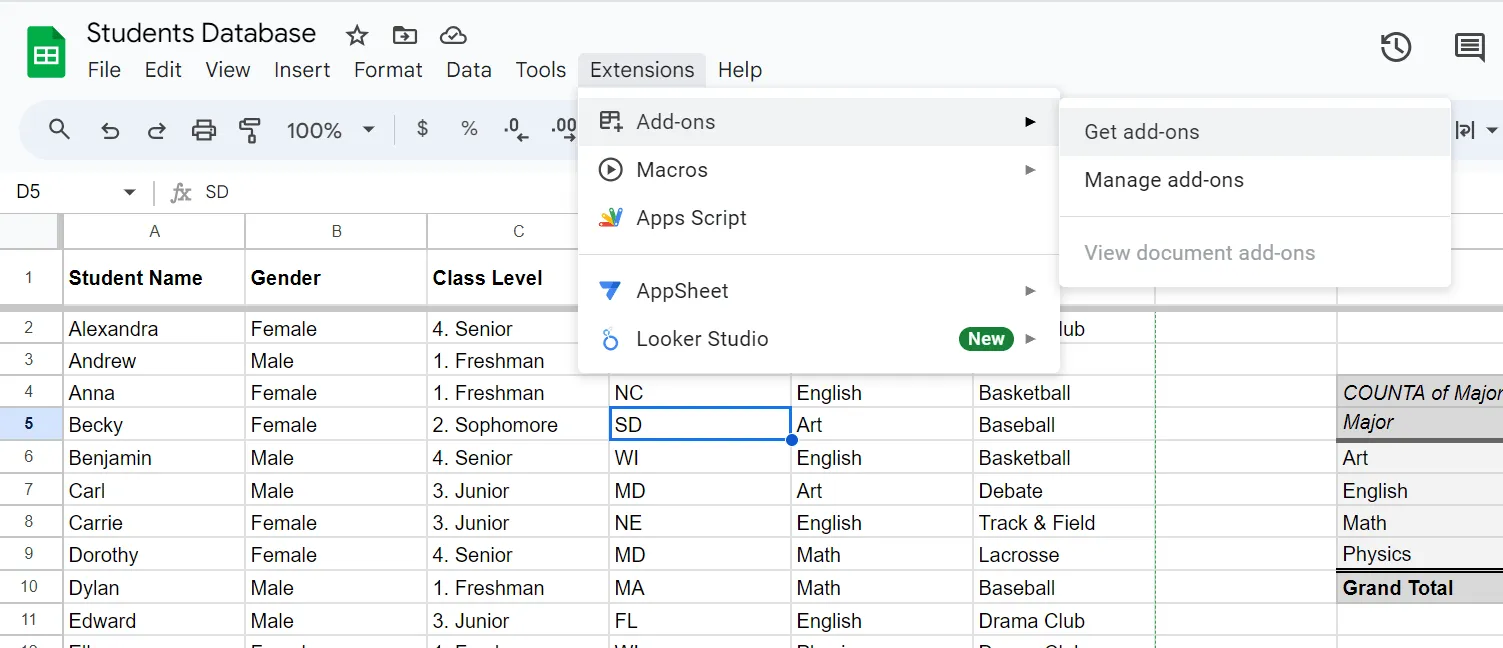 Collega Fogli Google a Google Analytics automazione di Fogli Google