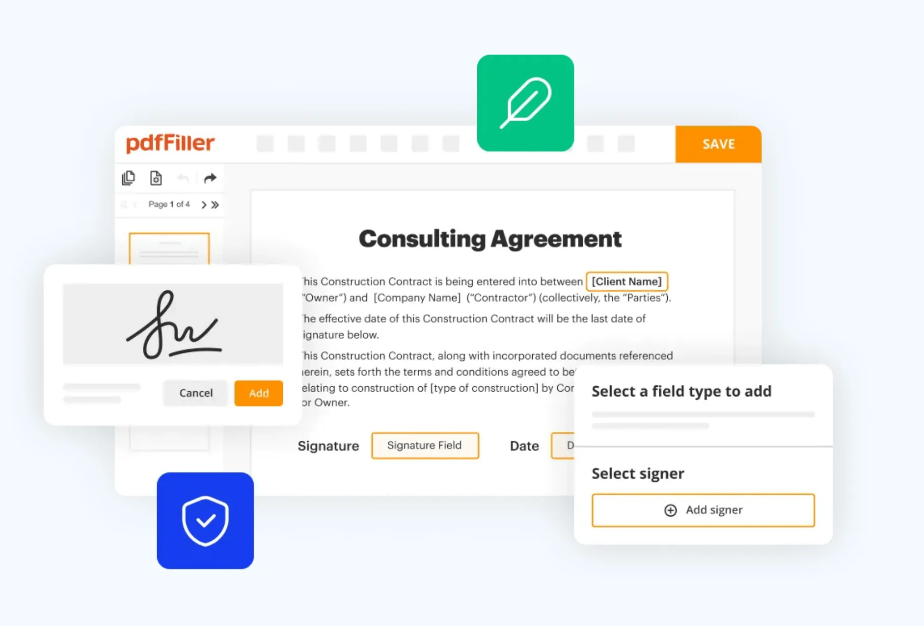แบบฟอร์มการเสนอราคาการก่อสร้าง PDF โดย PDFfiller