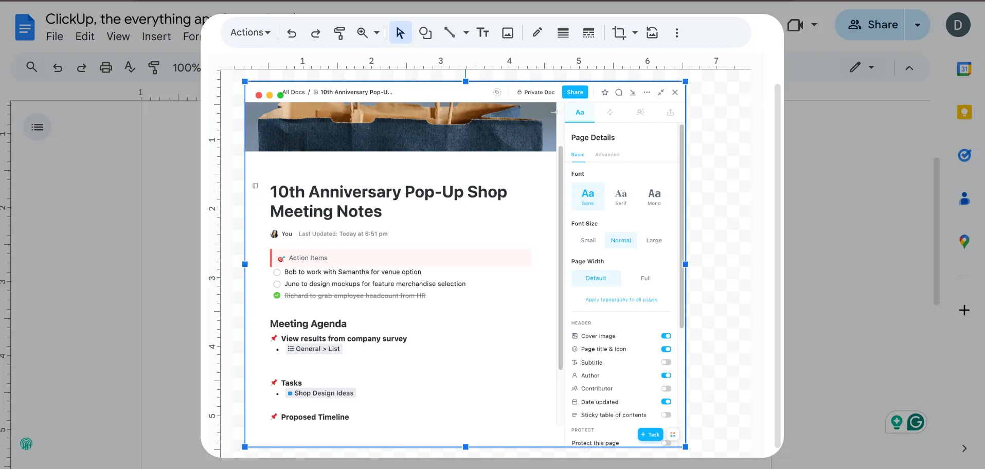 Aggiungi un'immagine per annotare i documenti Google
