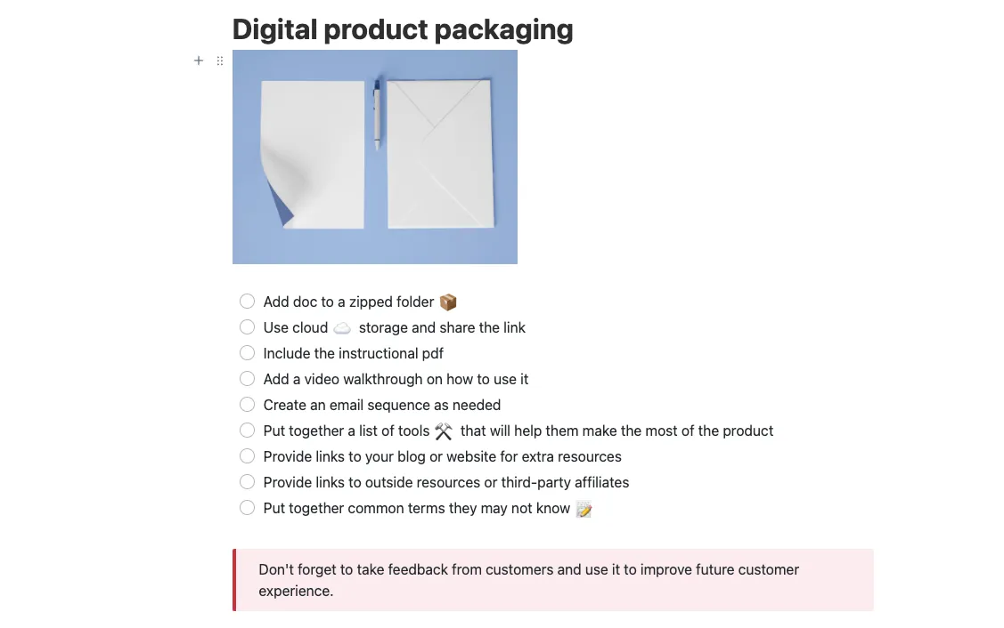 Plantilla de lista de control de productos digitales de ClickUp