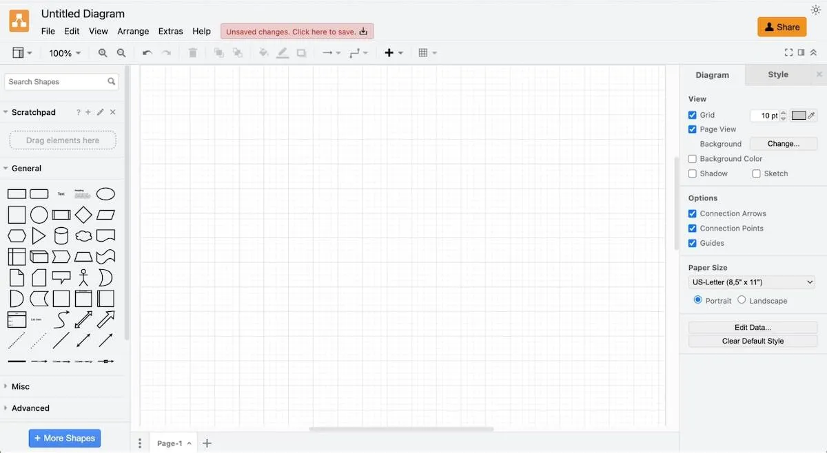Software para diagramas: Diagrams.net