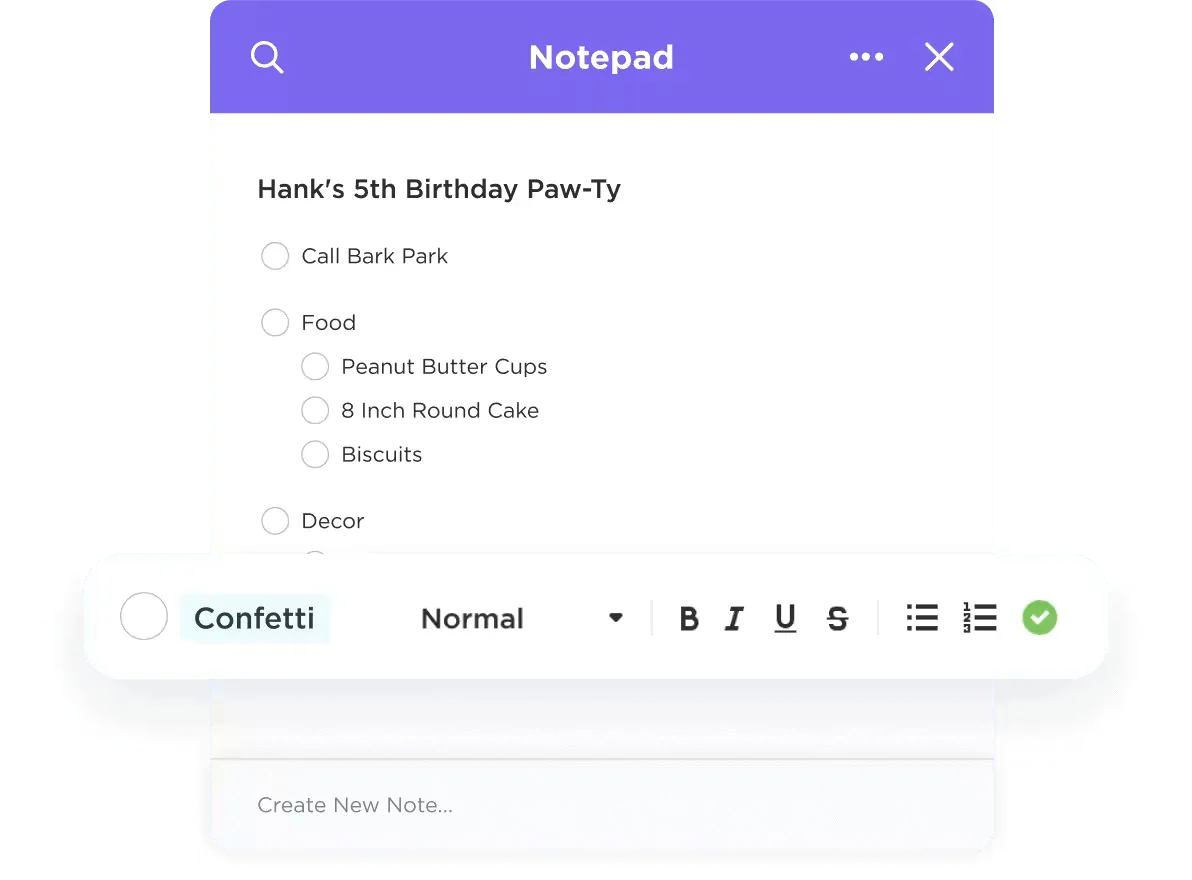 ClickUp Notepad