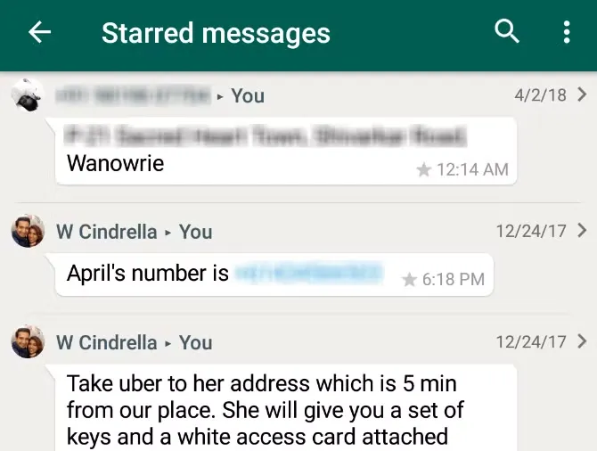 WhatsApp-trucs voor berichten met een ster