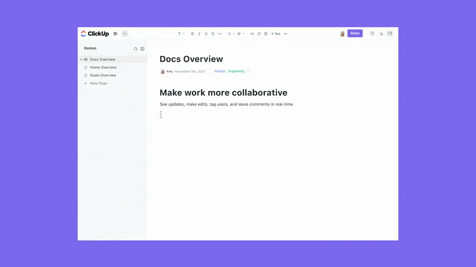 ClickUp Docs: come confrontare due documenti Word