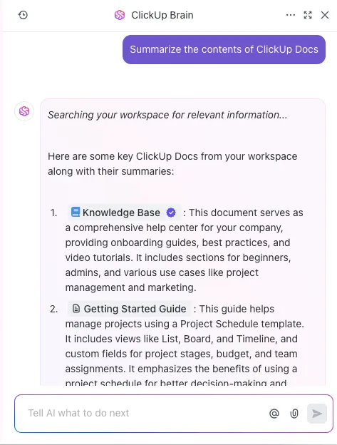 ClickUp Brain: Cómo subir un PDF a ChatGPT Función de imagen destacada