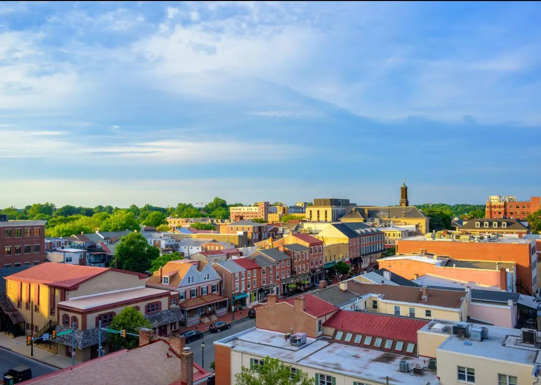 Vue aérienne de West Chester en été