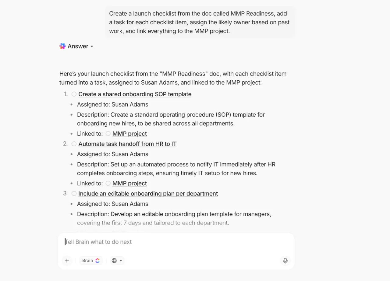 ClickUp Brain MAX- كيفية بناء منتج قابل للتسويق بحد أدنى