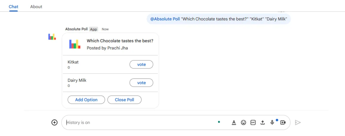 Spusťte svou anketu v Google Chatu