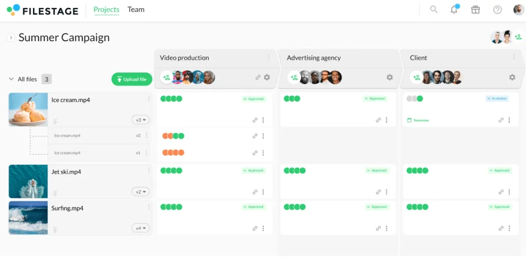 Painel do Filestage