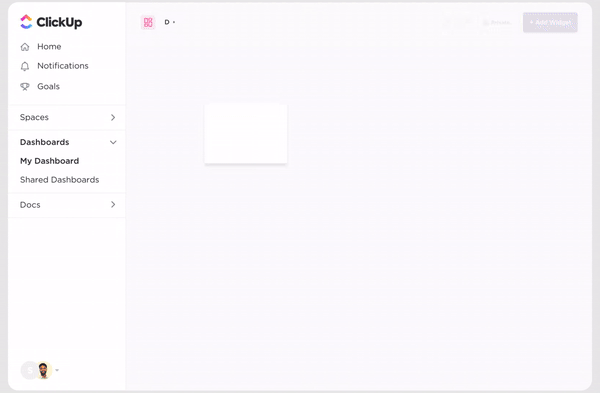 แดชบอร์ด ClickUp