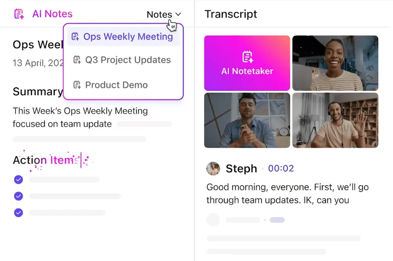ClickUp AI Notetaker : augmentez votre productivité pendant que l'IA prend des notes pour vous