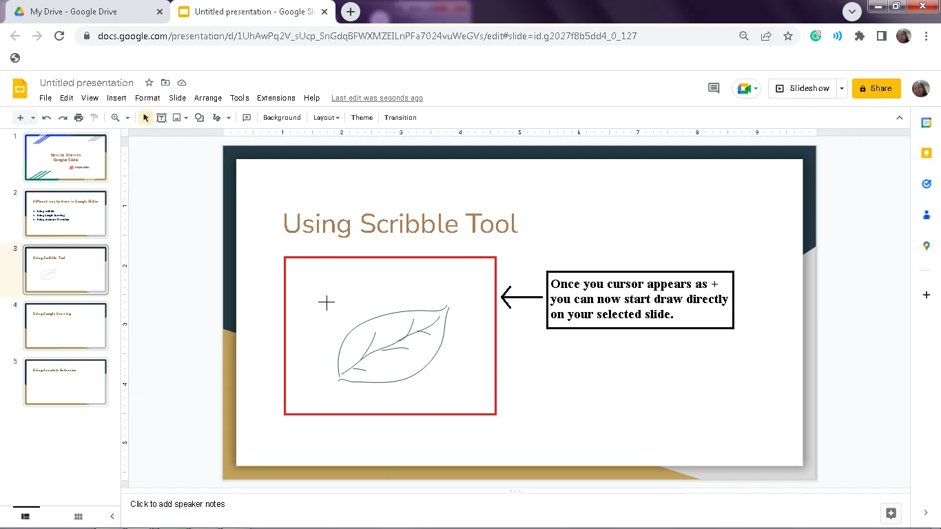 Comment dessiner dans Google Slides : commencez à dessiner à l'aide de Scribble