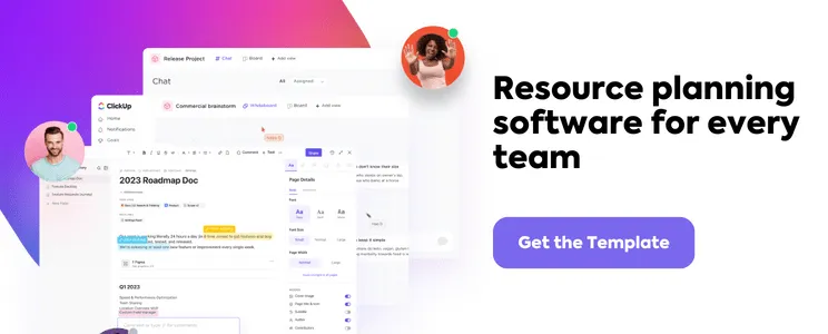 ClickUp-Vorlage für die Ressourcenplanung CTA