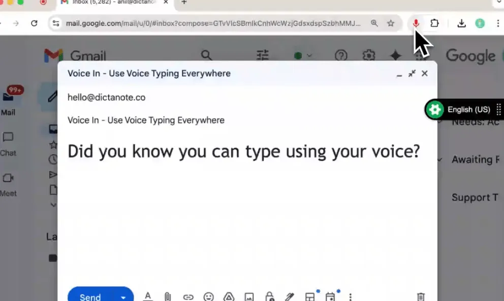 Voice In: Транскрибира аудио и поддържа диктовка в Google Workspace