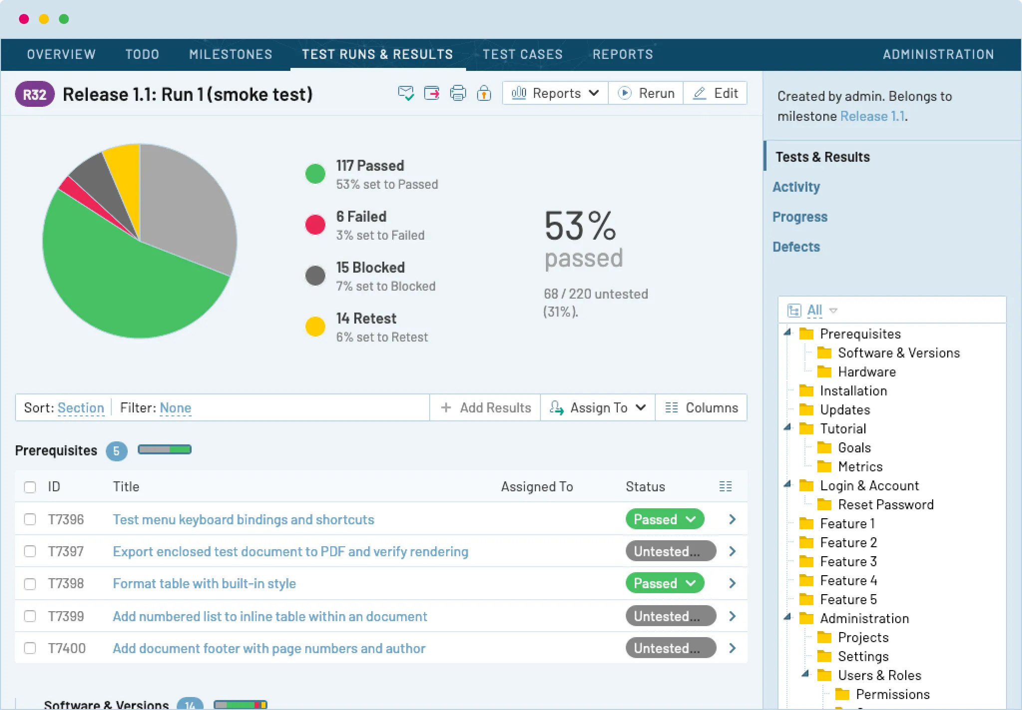 Logiciel d'assurance qualité : l'outil de test TestRail