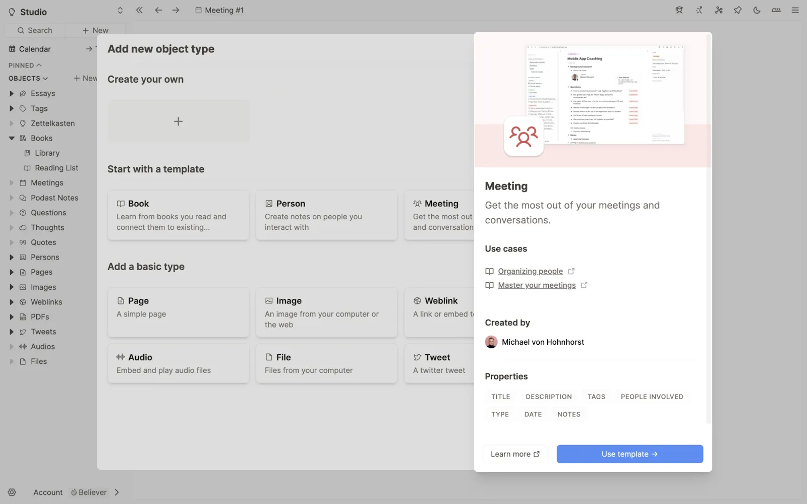 Capacidades: tipos de objetos personalizados