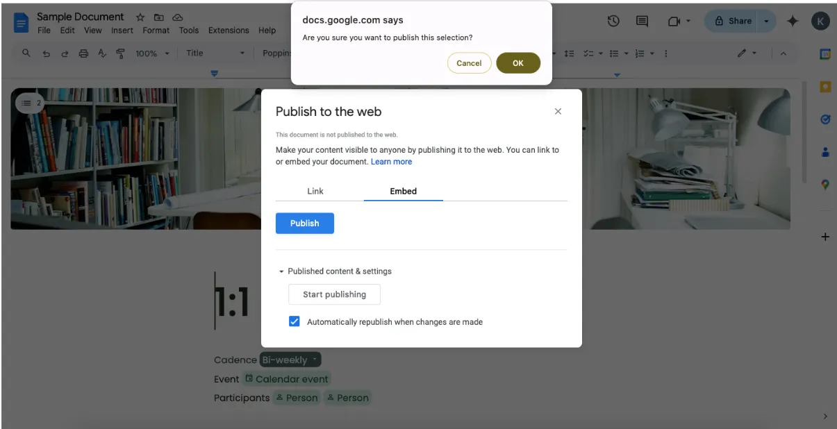 Google Docs 인터페이스