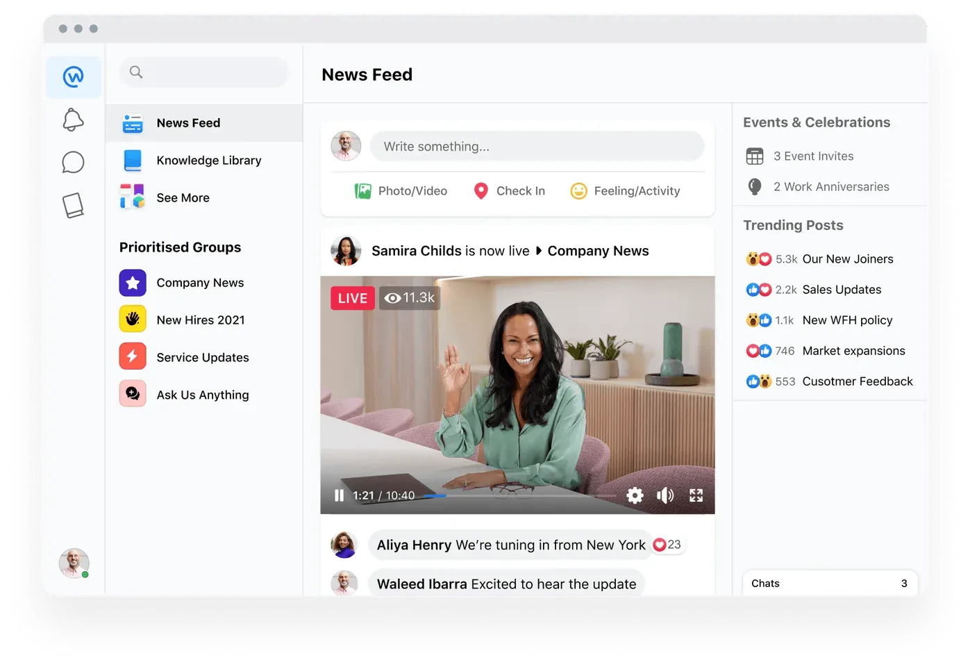 Aplicación de mensajería empresarial Workplace by Facebook