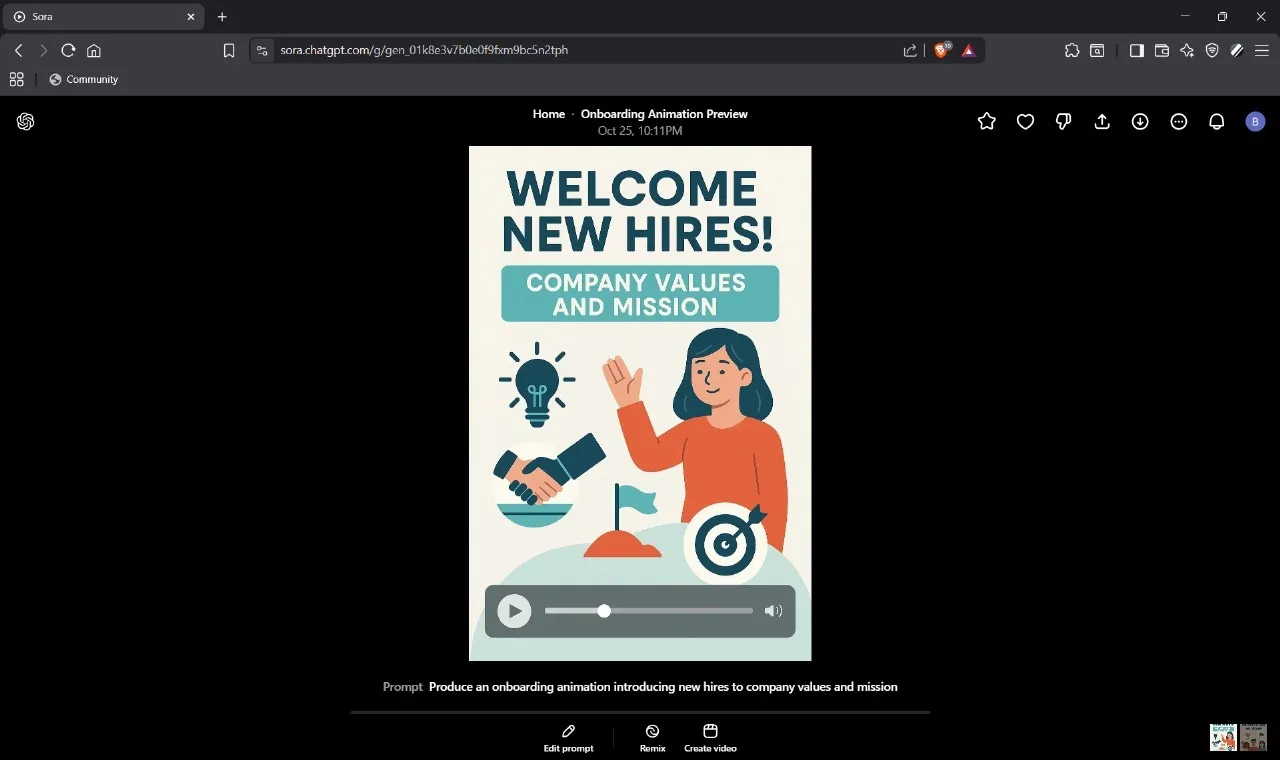 Sora KI unterstützt Onboarding-Videoanimationen
