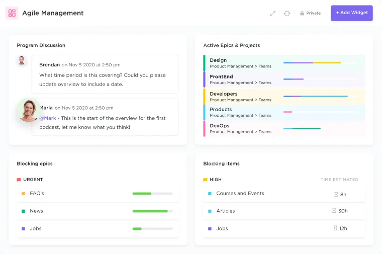 Kiểm soát vòng đời sản phẩm và kết nối các nhóm của bạn với Giải pháp Agile của ClickUp