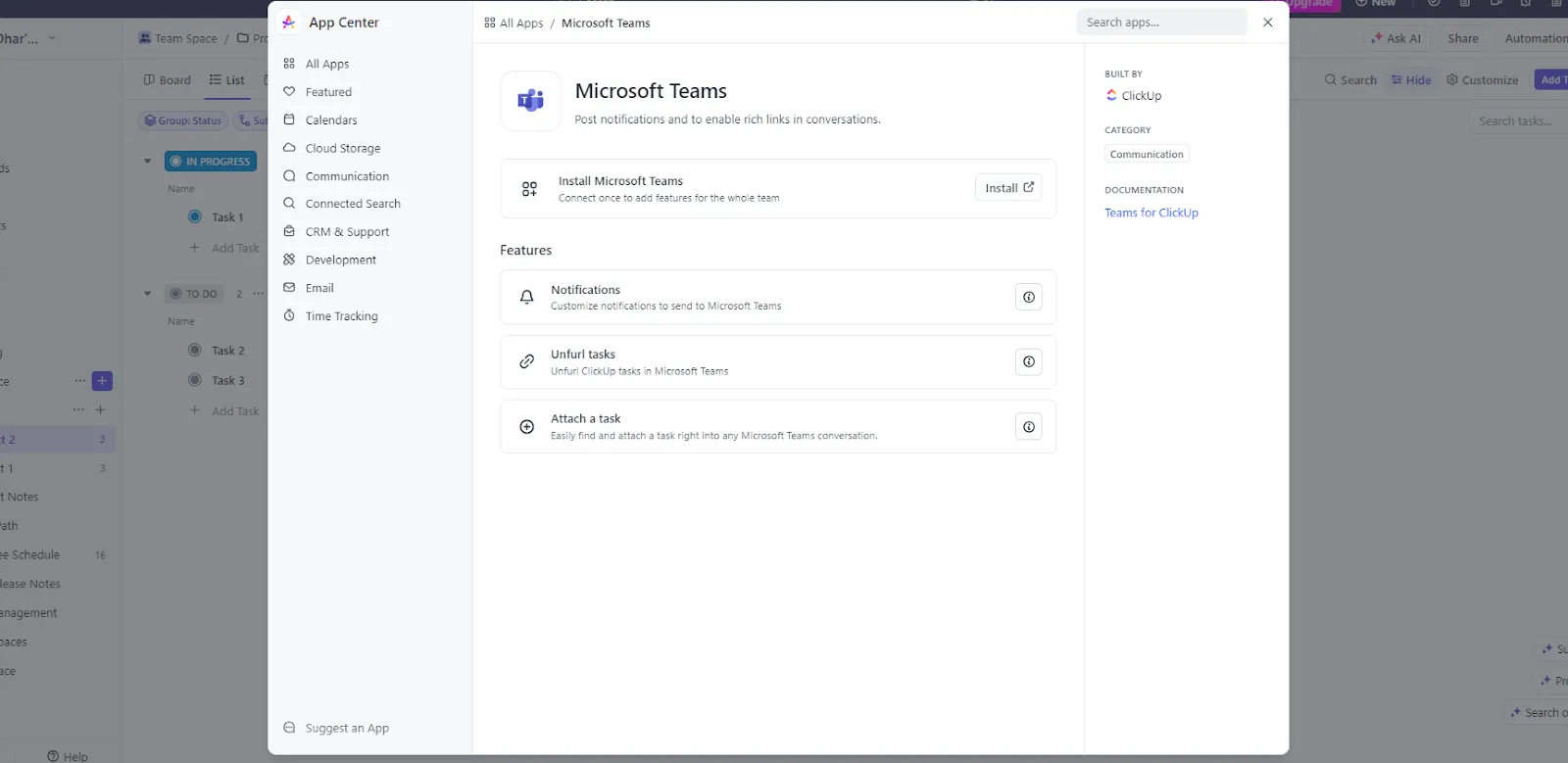 Tích hợp ClickUp với Microsoft Teams