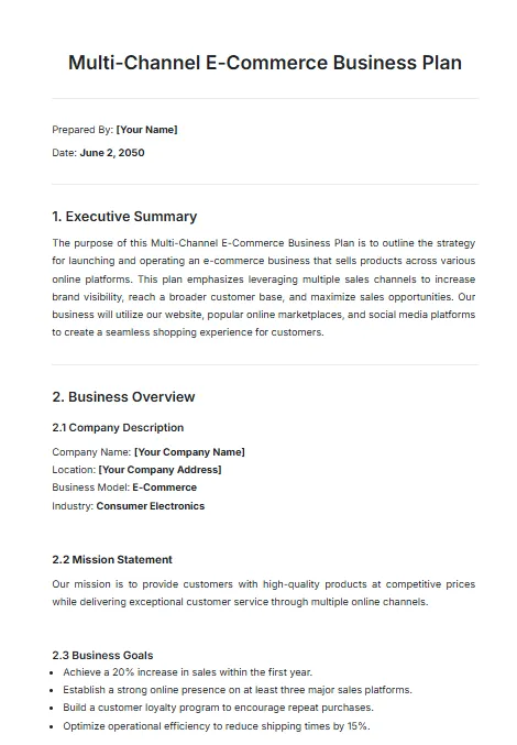 Mẫu Gói Doanh nghiệp Thương mại Điện tử Đa kênh của Template.net