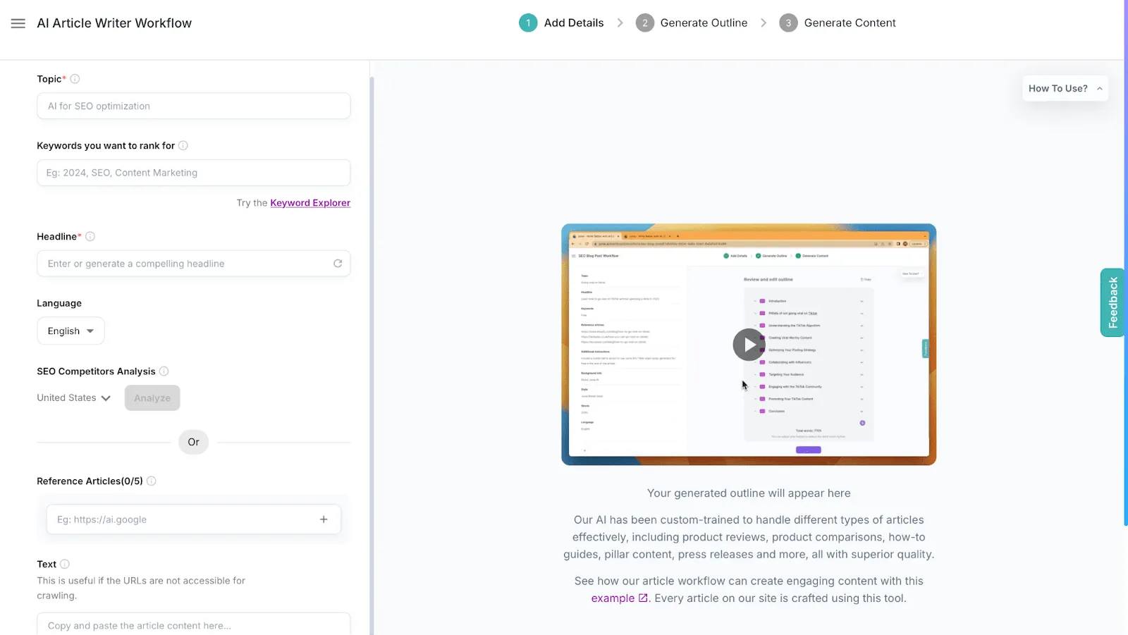 Junia IA Newsletter Generator pour la création de contenu long format basé sur des invites