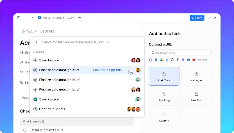 Tarefas do ClickUp: como ocultar colunas no Google Sheets