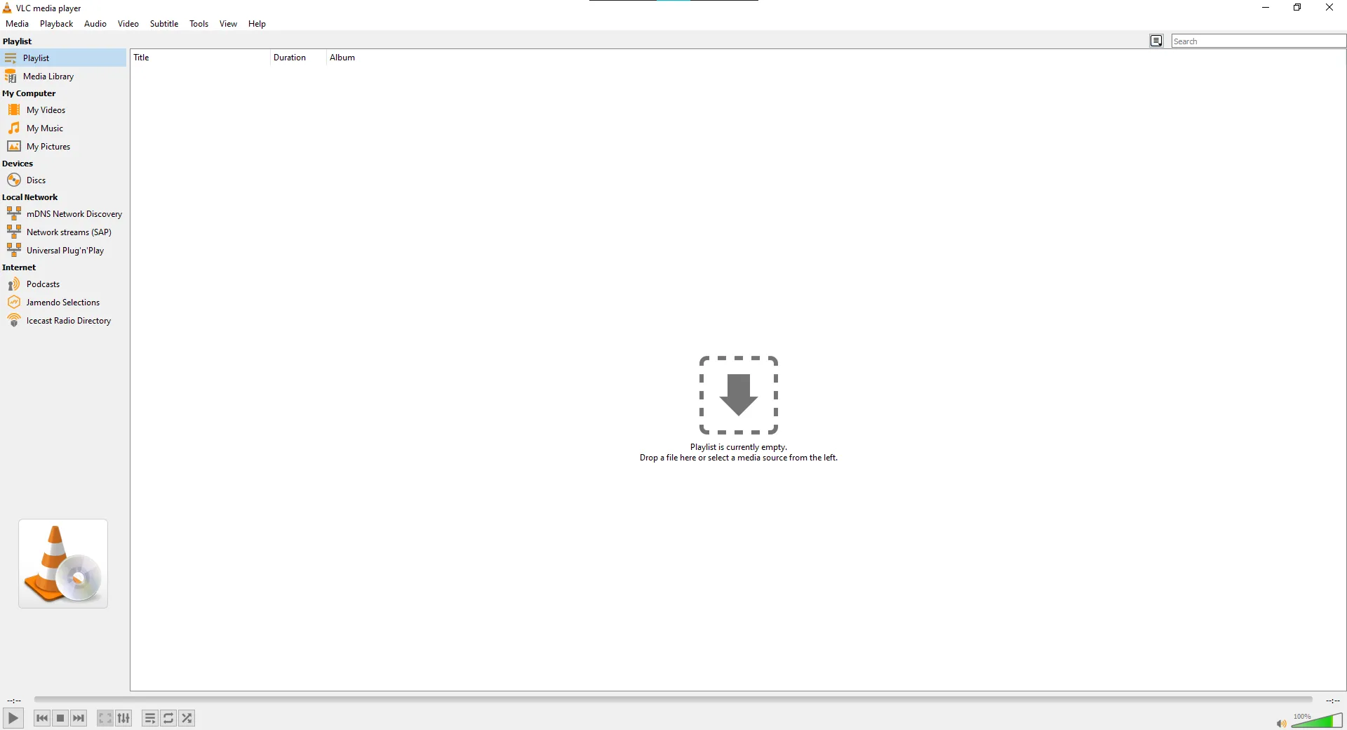 画面録画のトリミング方法： VLC Media Player を起動します