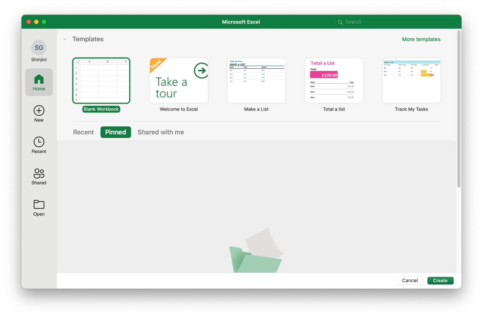 Mẫu sổ làm việc trống trong Excel