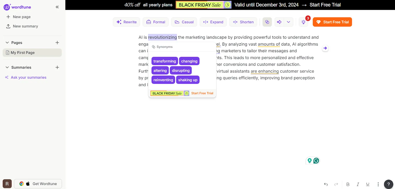 Wordtune – KI-Content-Autor / AI