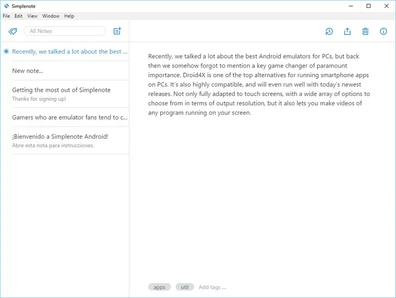 Simplenote: Evernote-Alternativen