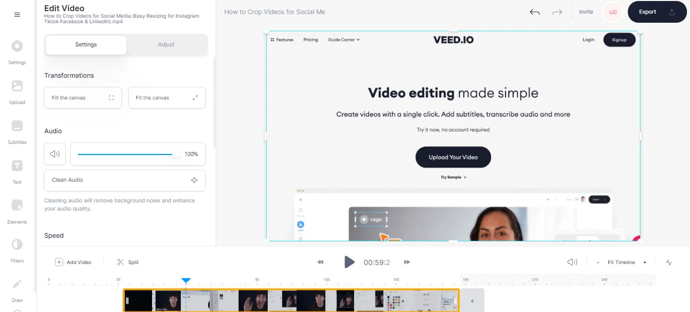 Los mejores generadores de vídeos con IA: Veed.io para vídeos de nivel profesional