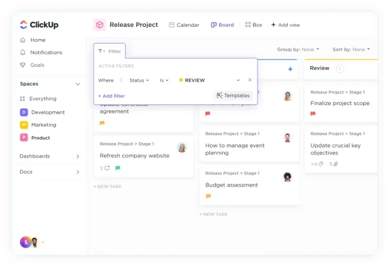 Vue Tableau Kanban ClickUp