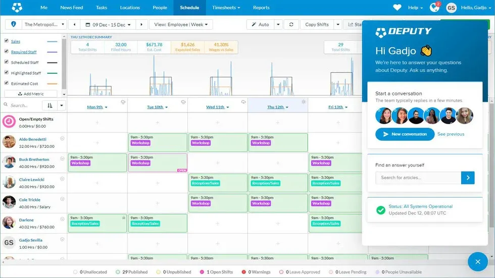 Deputy : outil de planification des horaires