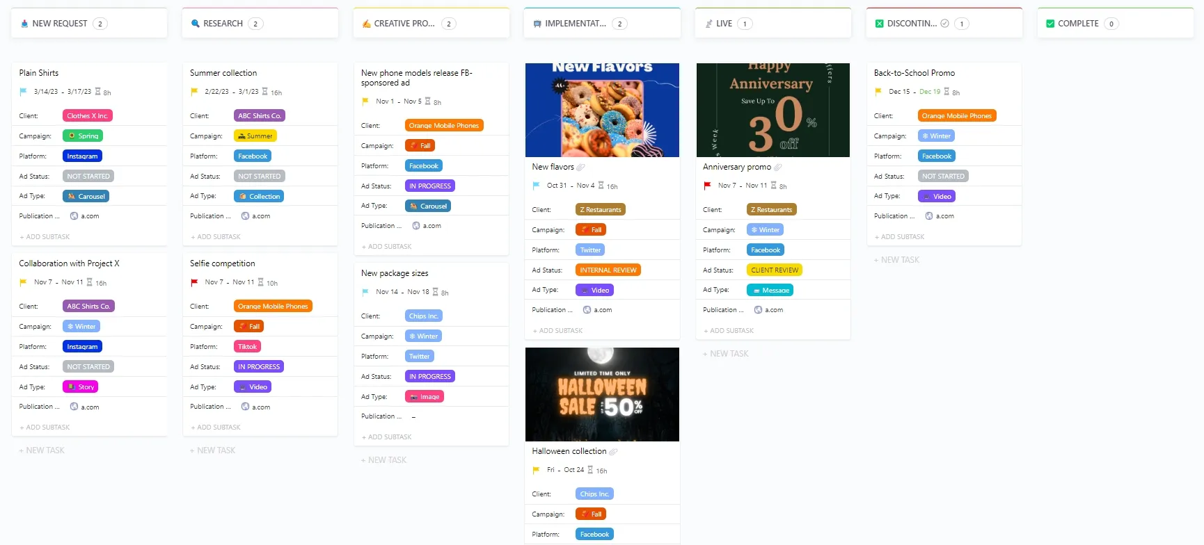 Modèle de publicité ClickUp pour vos campagnes