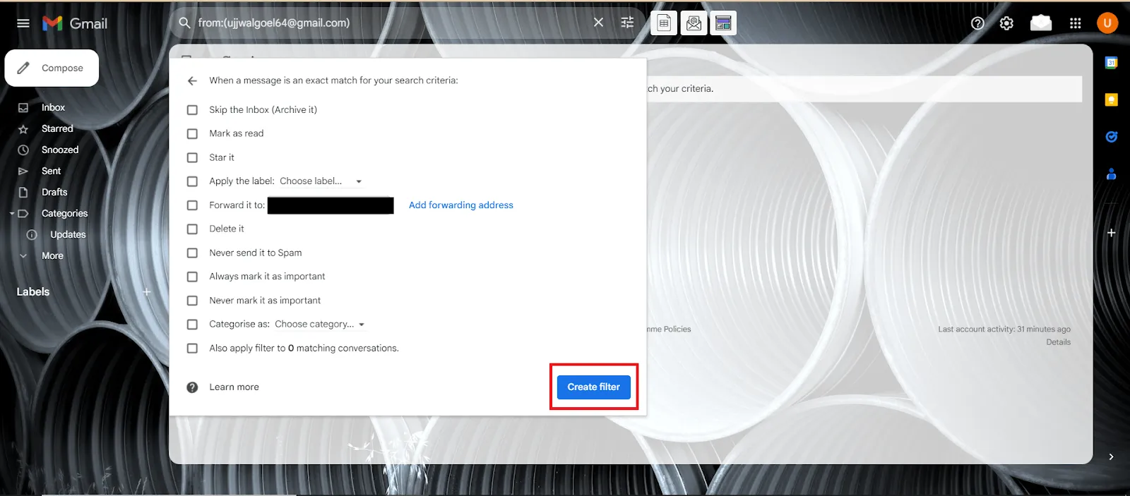 Crea un filtro in Gmail
