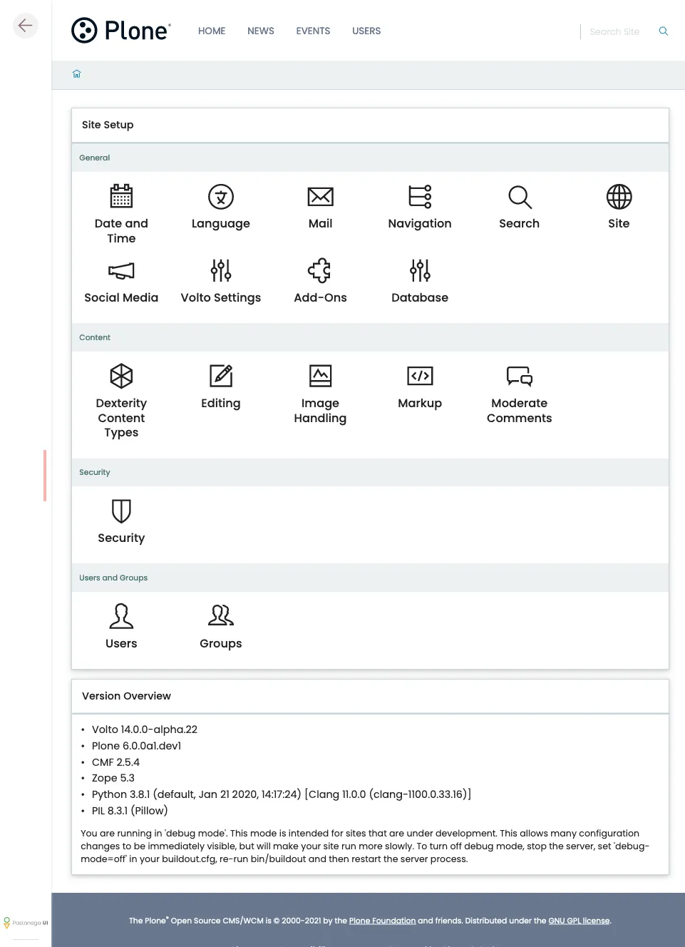 plone Dashboard: софтуер за интранет CMS
