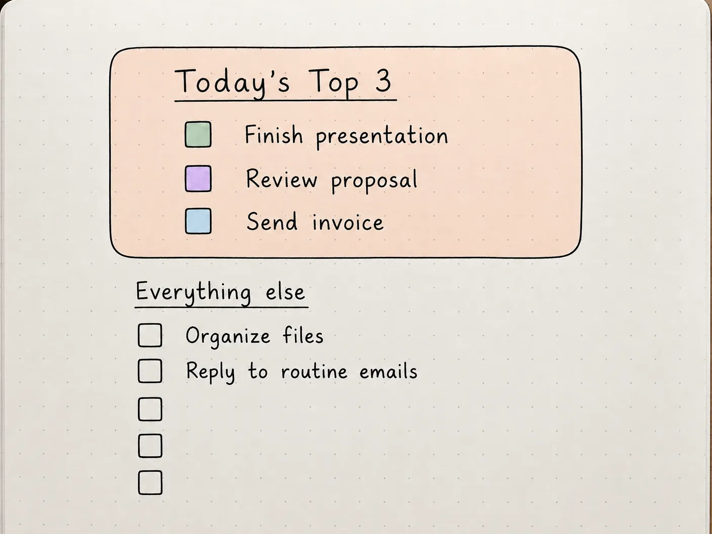 Représentation visuelle du top 3 des listes par ClickUp Brain : idées esthétiques de listes à faire