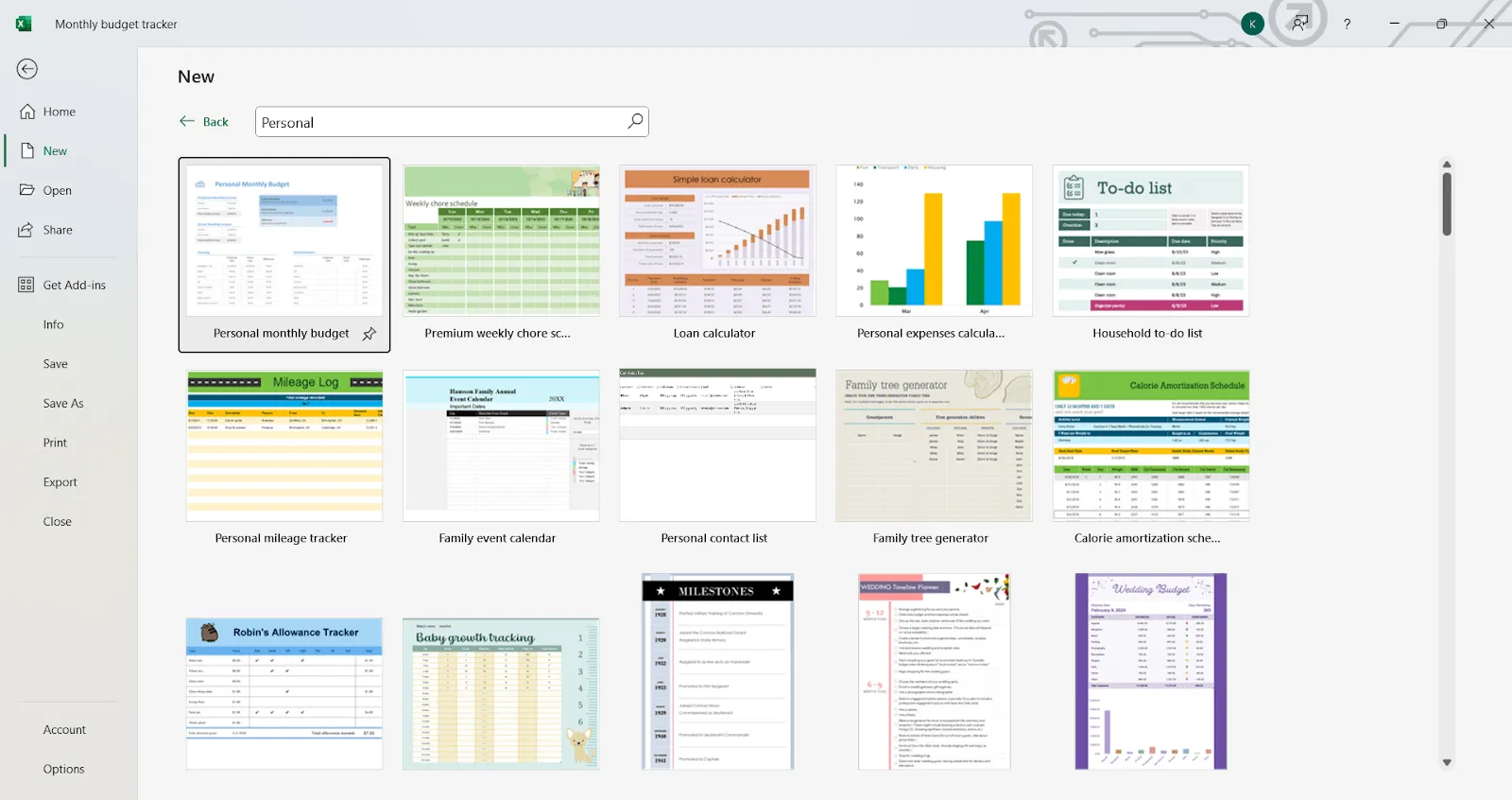 Como criar um modelo no Excel: use e compartilhe seu modelo do Excel na seção Modelos pessoais.