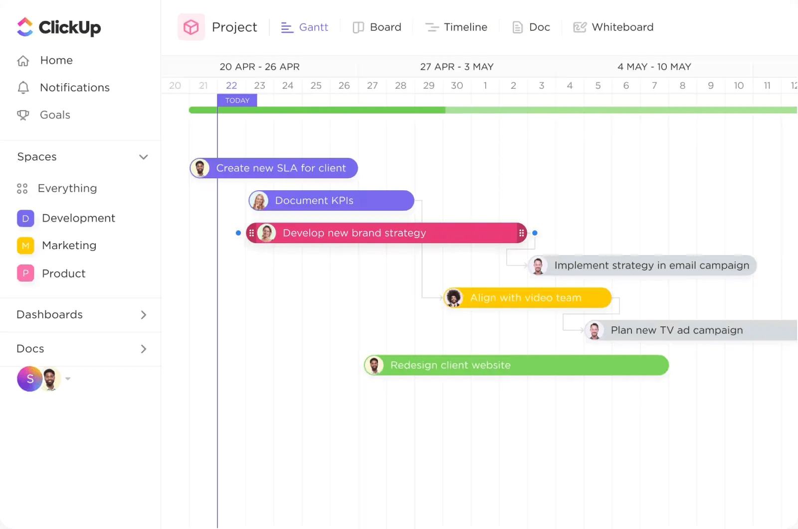 ClickUp-Gantt-Diagramm