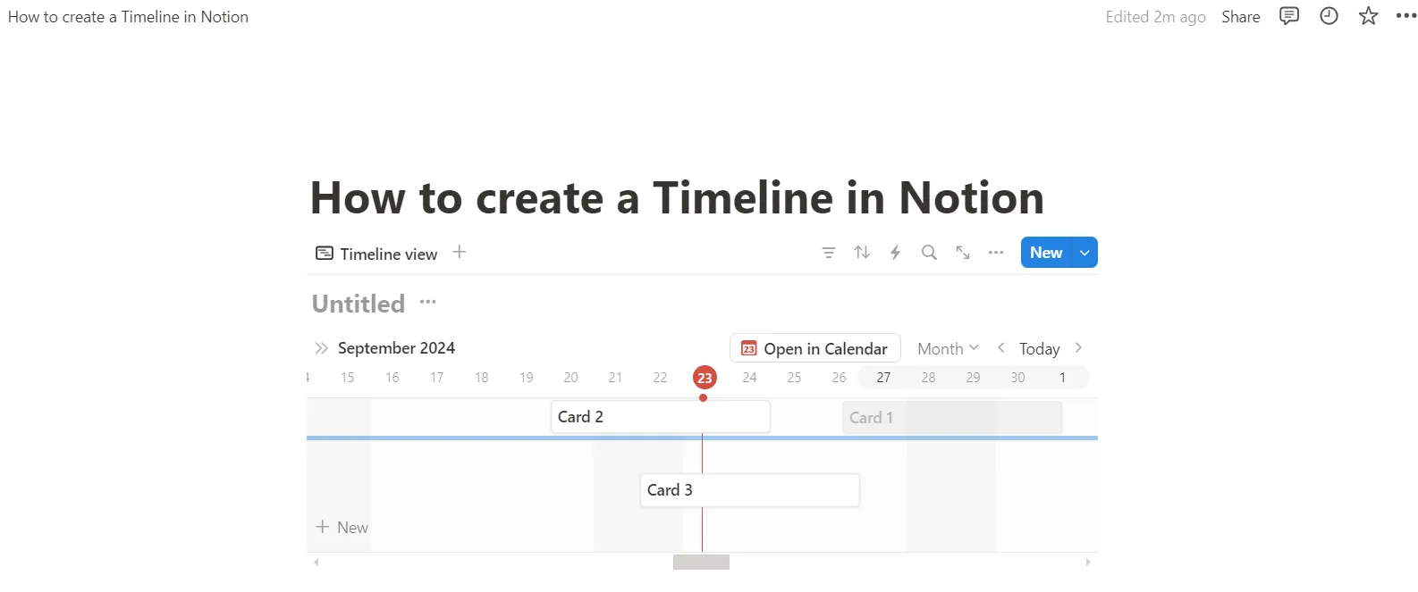 Thêm thẻ vào dòng thời gian của bạn trong Notion