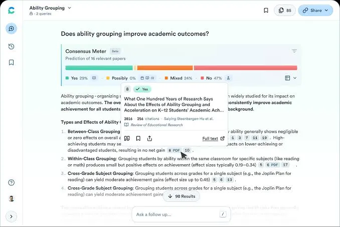 Kasus penggunaan pencarian AI untuk perusahaan dengan Consensus untuk analisis data skala besar