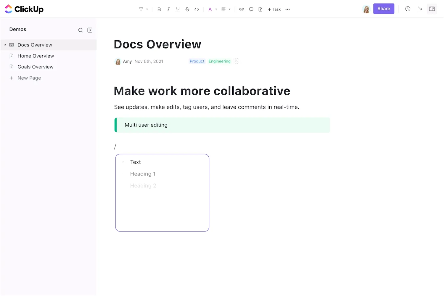 ClickUp Dokumente
