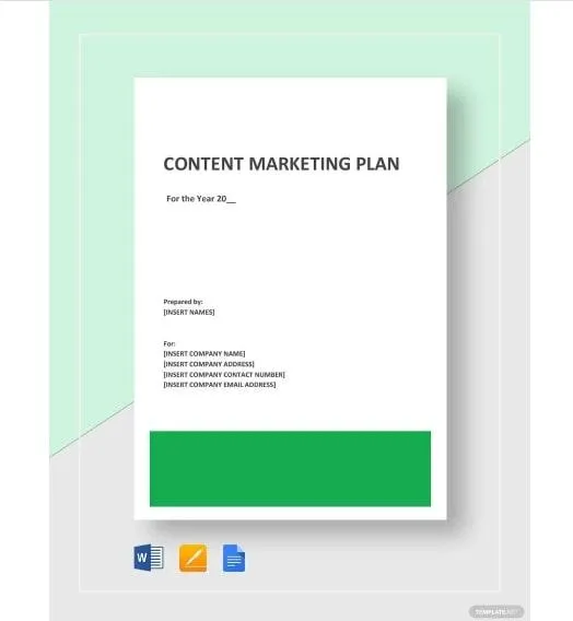 Šablona plánu obsahového marketingu ve formátu Word od Template.Net