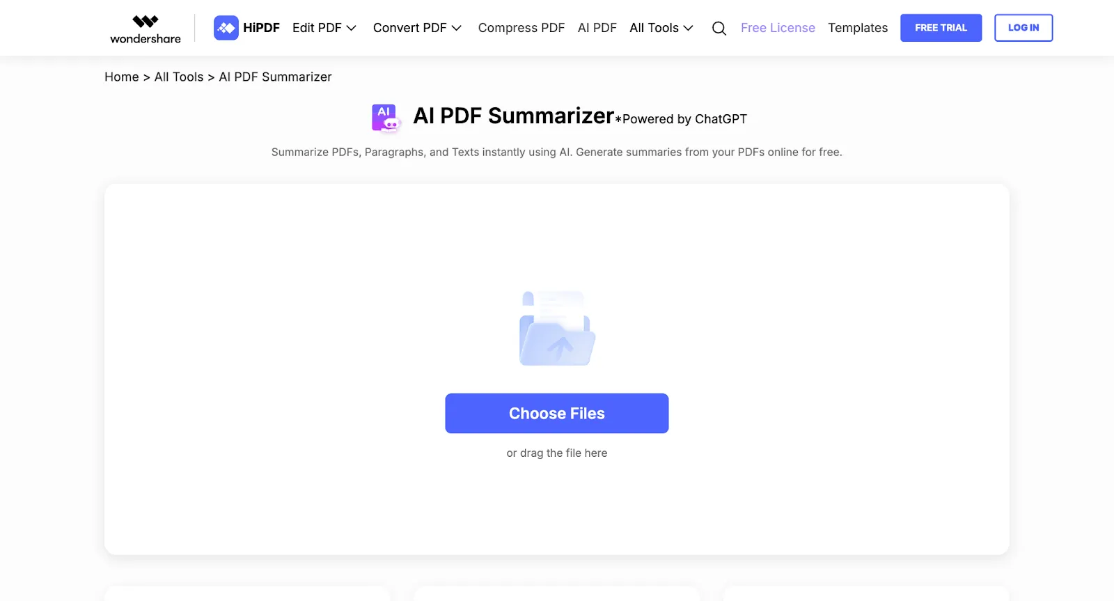 HiPDF AI PDF 요약기: AI PDF 요약기