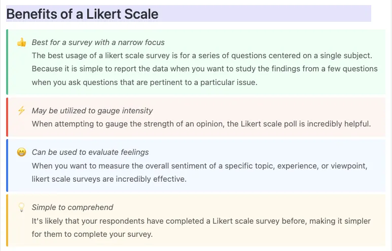 Échelle de Likert ClickUp