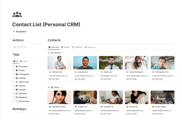Template Daftar Kontak (CRM Pribadi) oleh EdriansNotes