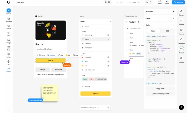 Loveable AI alternatívák: Uizard – A legjobb márkás céloldalak létrehozásához