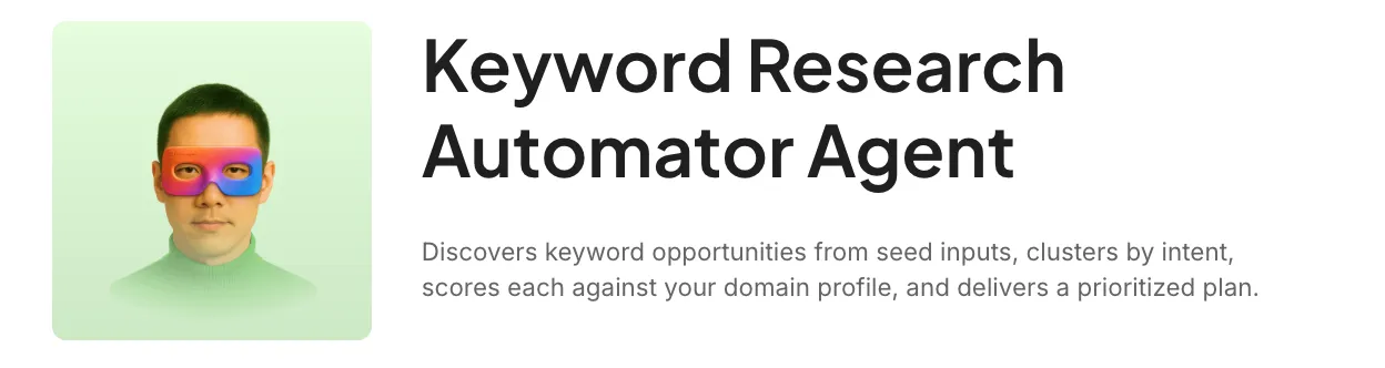 Accélérez votre processus de référencement grâce à l'agent Keyword Research Automator d'automatisation